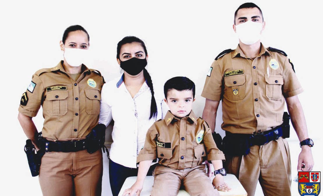 Admirador da Polícia Militar, João Miguel de apenas 4 anos conhece a 6ª CIPM