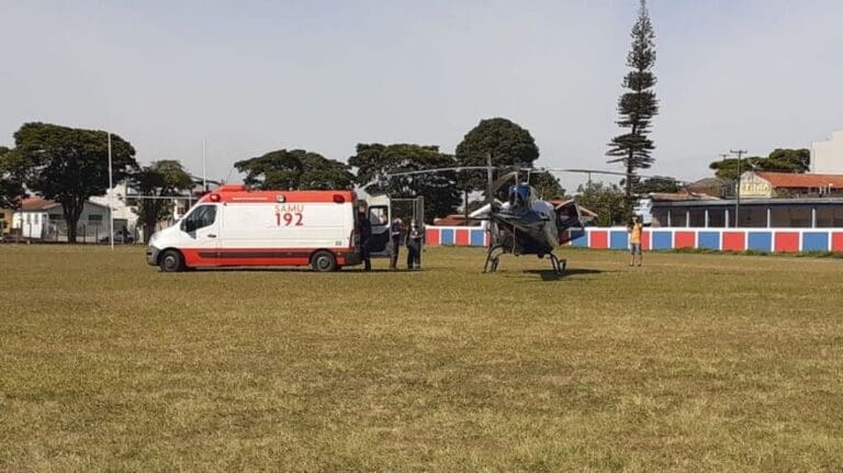 Bebê de Apucarana é transferido pelo helicóptero do Samu para Ivaiporã