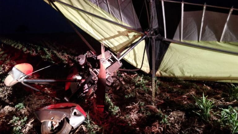 Morre piloto de ultraleve que caiu em Arapongas