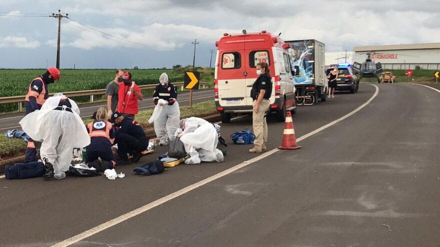 Motociclista tem trauma de crânio em acidente na PR-444