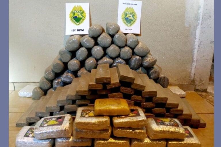 PM apreende quase 100 quilos de maconha e skunk, entre Manoel Ribas e Nova Tebas