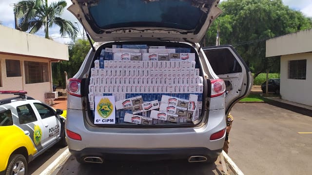 Carro com cigarros do Paraguai é apreendido em Jardim Alegre
