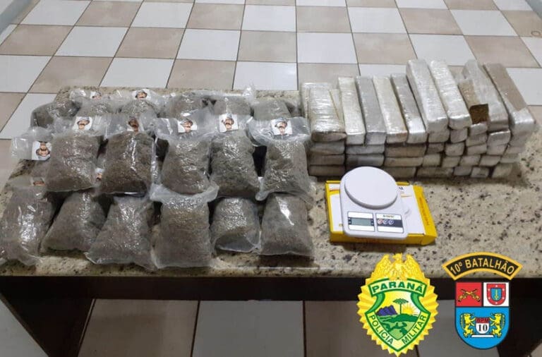 PM de Apucarana apreende mais de 32Kg de maconha e skunk