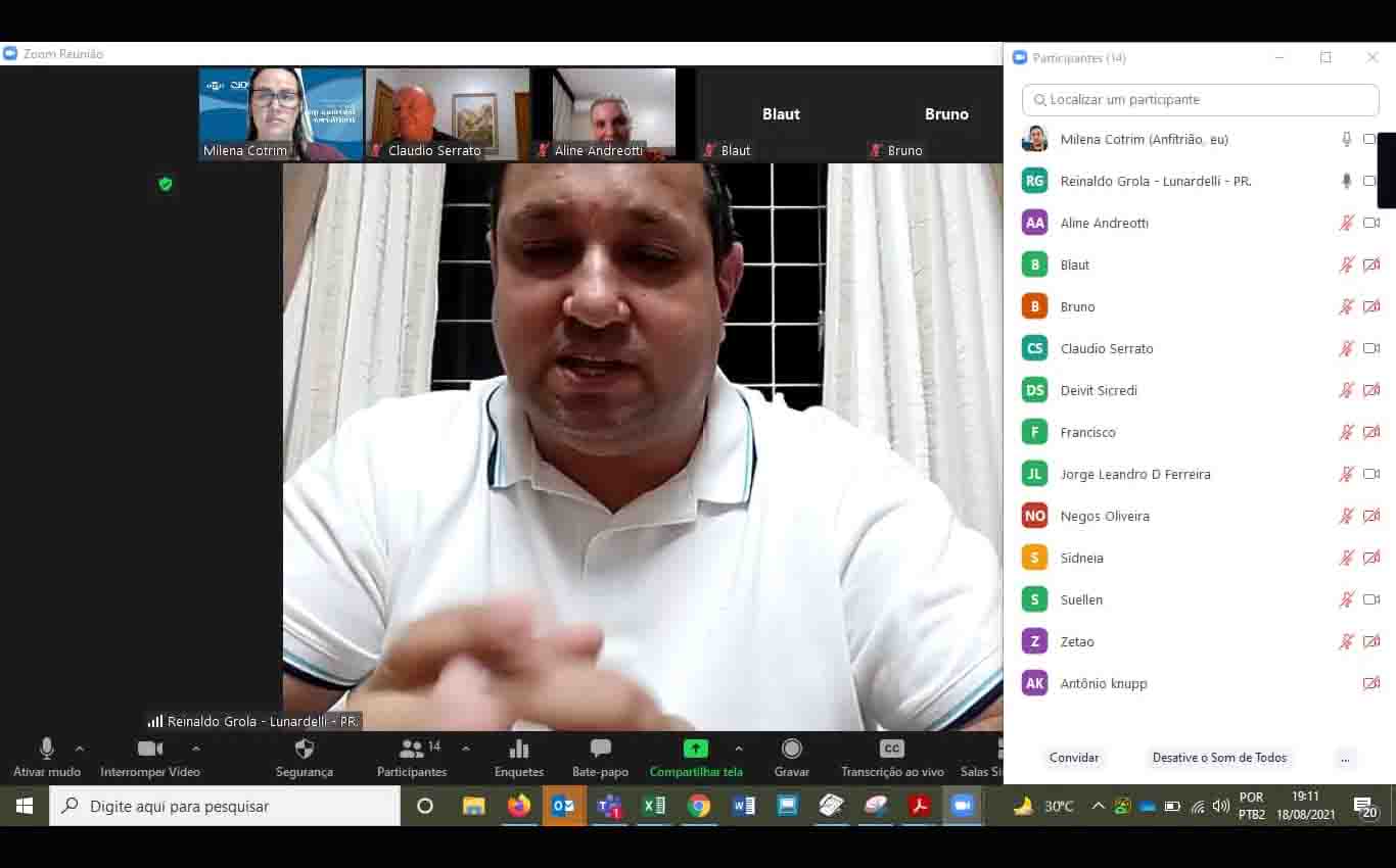 Reunião online discute pandemia e retomada do crescimento da economia de Lunardelli