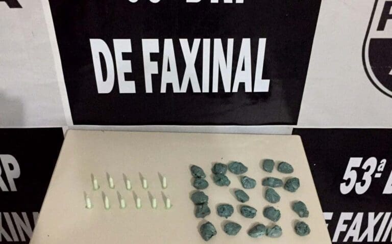 Jovem de 20 anos é preso em Faxinal suspeito de tráfico de drogas