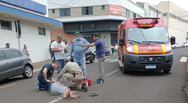 Pedestre é atropelado na Av. Paraná no centro de Ivaiporã