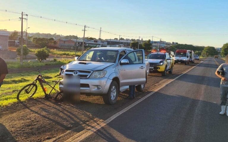 Ciclista atropelado em Jardim Alegre