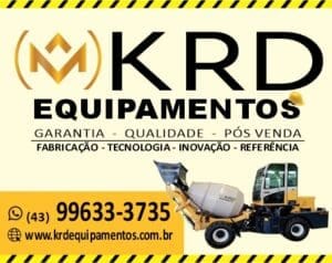 Autobetoneira industrial fabricada pela KRD Equipamentos, destacando a robustez e a tecnologia de fabricação nacional.