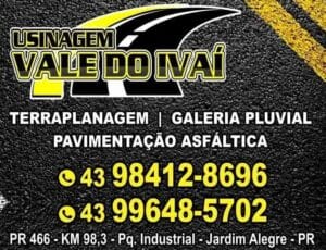 Logo da empresa Usinagem Vale do Ivaí com foco em pavimentação asfáltica, recape em CBUQ e infraestrutura urbana