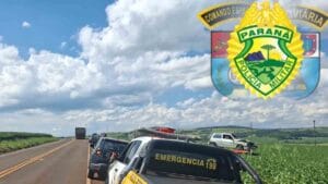 Veículo capotou e parou fora da pista no km 53 da PR-466, em Kaloré.