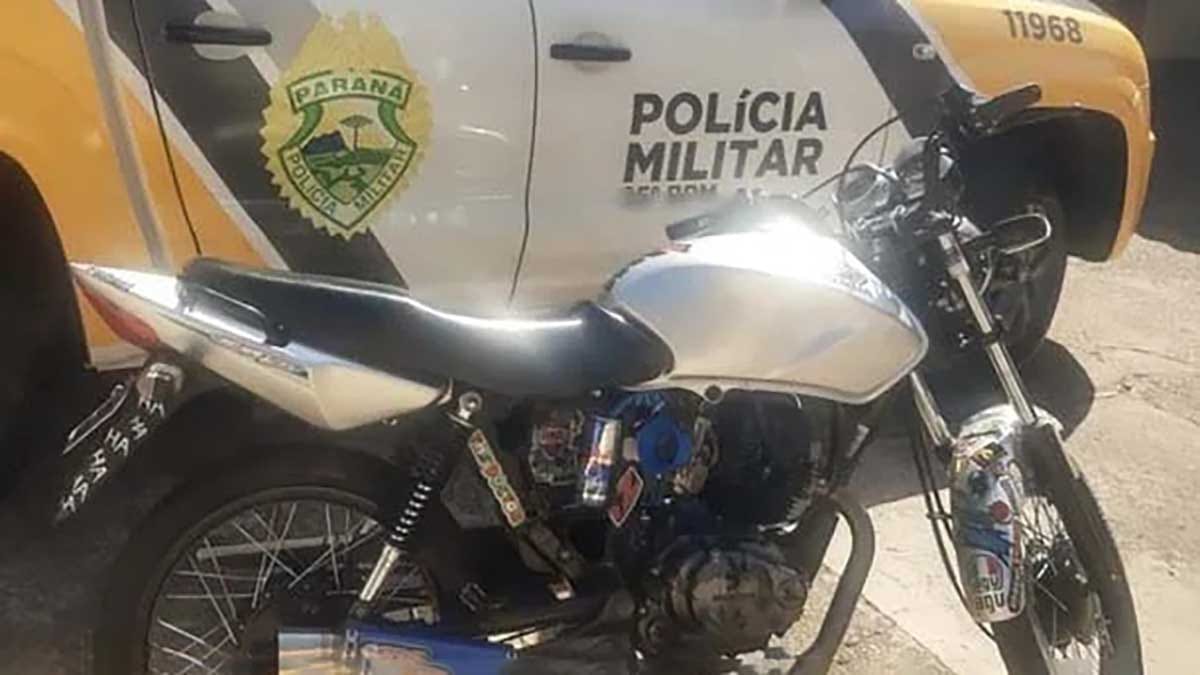 Motocicletas apreendida pela Polícia Militar em jardim alegre