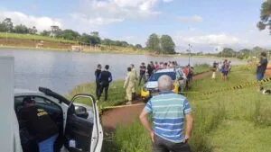 Lago Saracura, em Faxinal, onde corpo de mulher foi encontrado na manhã deste domingo