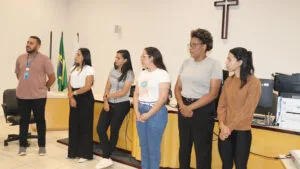 Reunião do Grupo Reflexivo para Homens Autores de Violência realizada no Fórum de São João do Ivaí com acadêmicos de Psicologia da Fatec Ivaiporã.