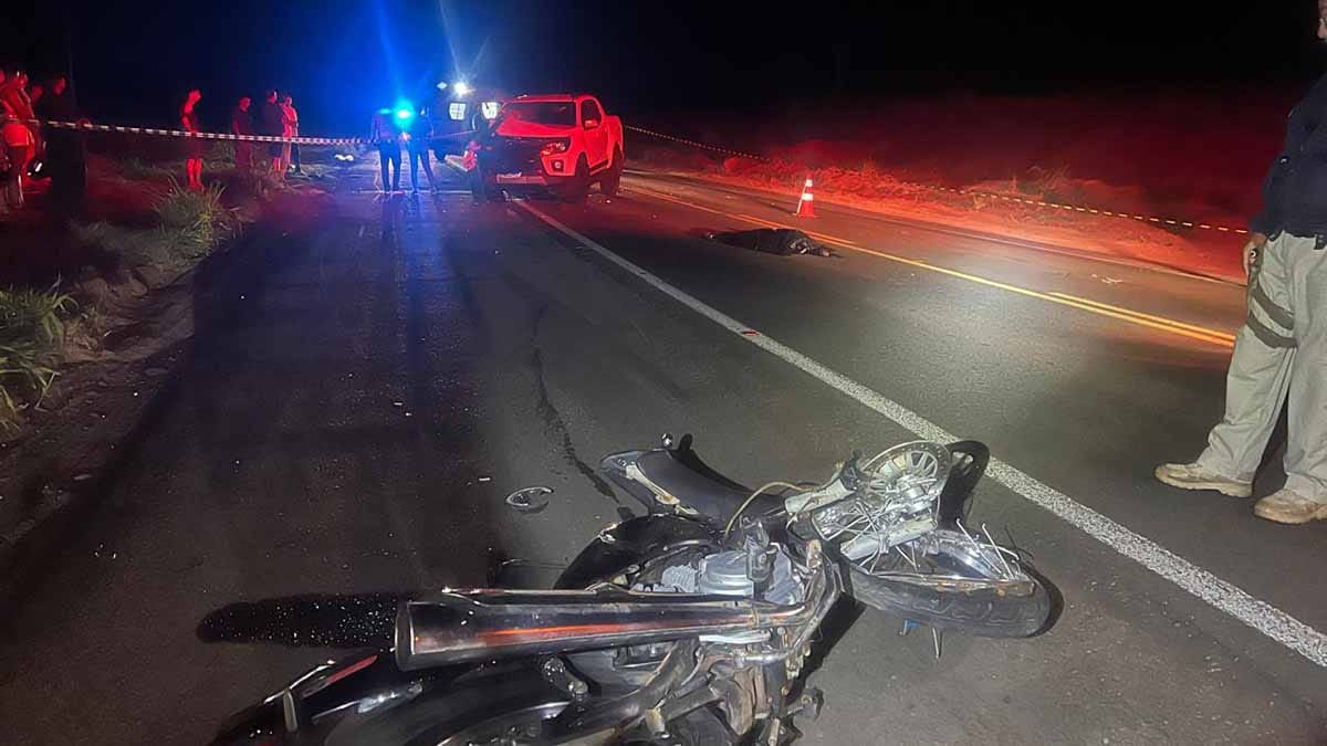 Trecho da BR-376 em Nova Londrina após acidente que matou motociclista
