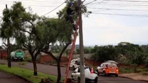 Equipes da Prefeitura de Ivaiporã e Copel realizam retirada de fios em desuso em avenida da cidade