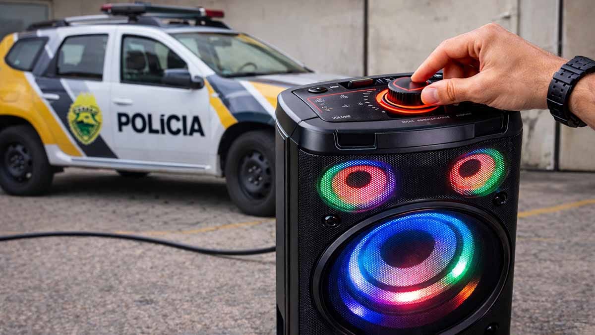 PM apreendeu caixa de som após denúncia de perturbação do sossego