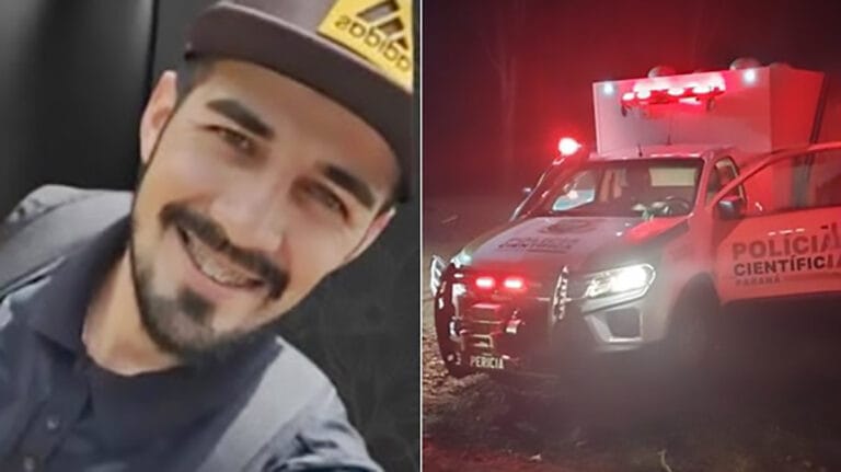 Acidente ocorreu em estrada rural e motociclista caiu de ponte no Rio Lageado Grande, em Planalto.