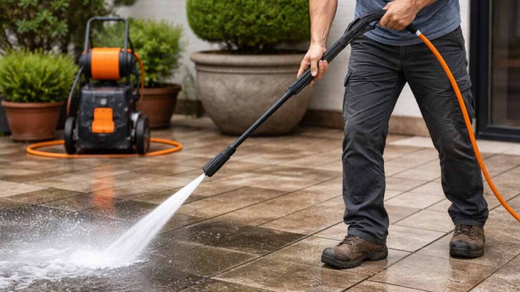 Imagem ilustrativa mostra lavadora de alta pressão semelhante à que foi furtada de um estabelecimento em Ivaiporã.