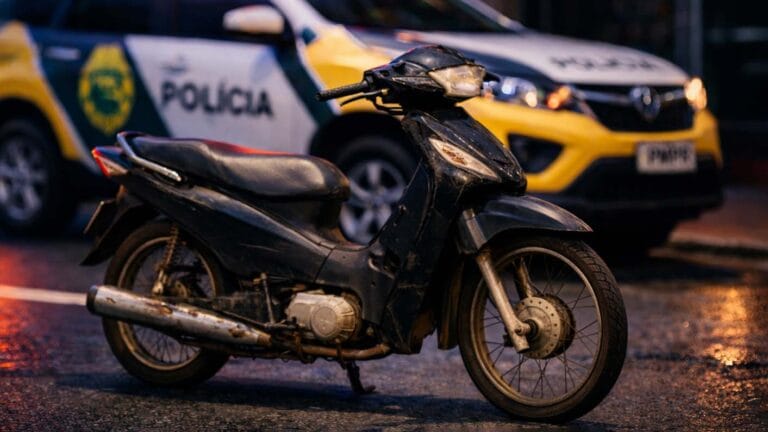Moto Honda Biz recuperada pela Polícia Militar em Ivaiporã