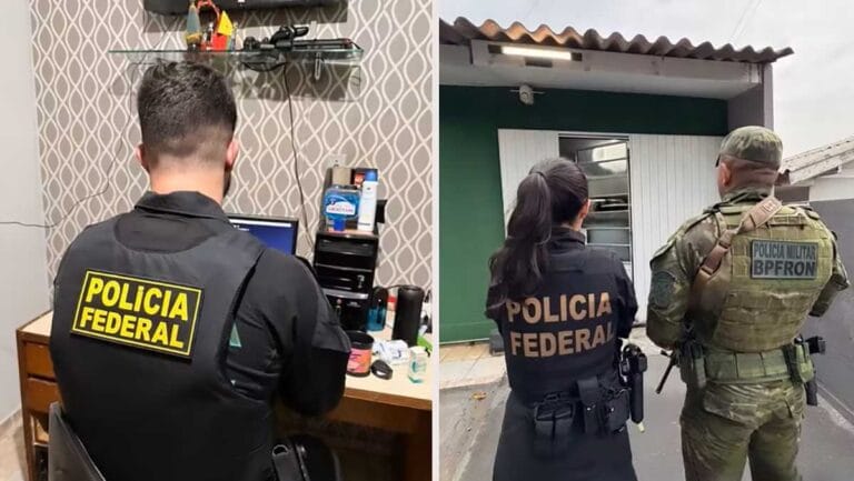 Polícia Federal durante operação contra crimes de abuso sexual infantil no Paraná