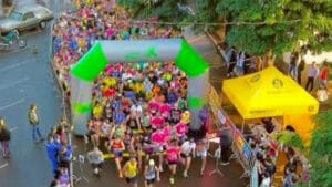 Participantes durante prova da Corrida e Caminhada de Lunardelli em edição anterior