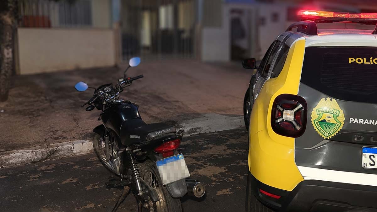 moto foi apreendida e guinchada ao patio da PM