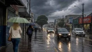 Céu fechado e chuva ao longo do dia em Ivaiporã e região