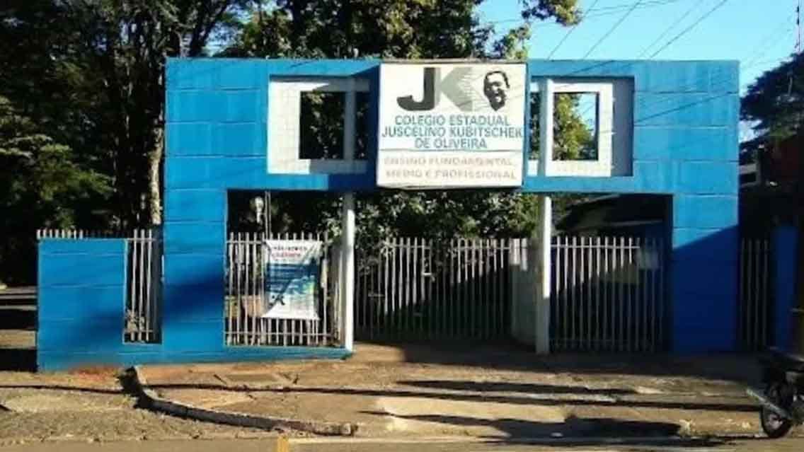 Colégio estadual após ocorrência envolvendo estudantes em Maringá.