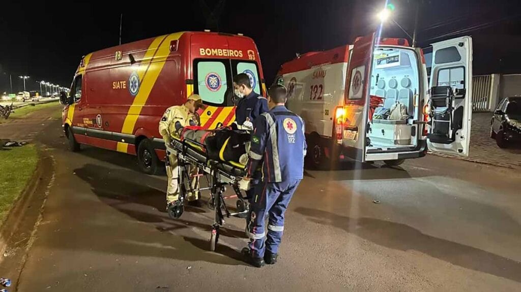 acidente envolvendo carro no Parque Industrial Norte em Apucarana