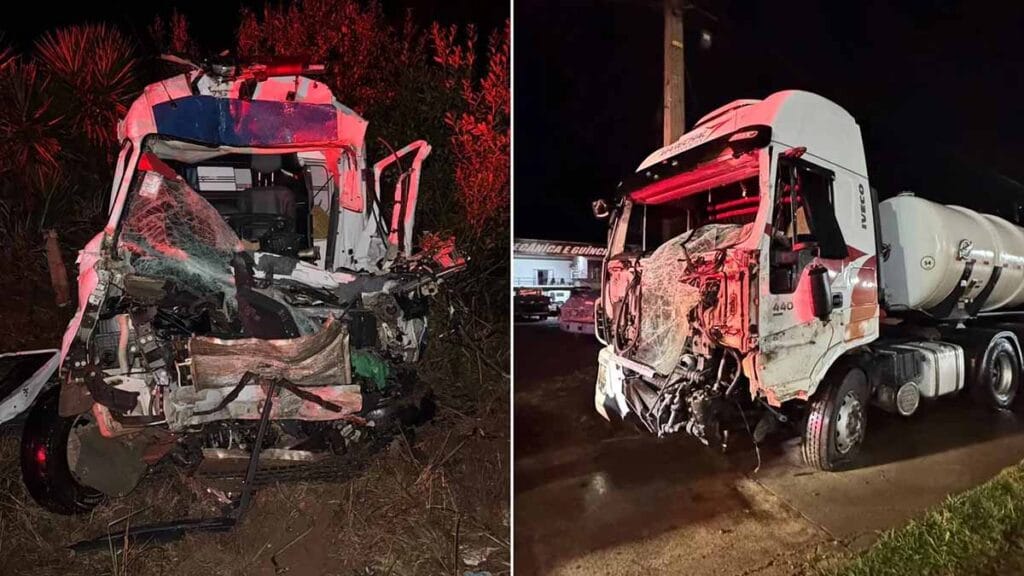 Ambulância de Cândido de Abreu se envolve em acidente na PR-466 e duas pessoas morrem Ambulância da Prefeitura de Cândido de Abreu e caminhão Iveco com a cabine destruída após colisão frontal na PR-466, entre Manoel Ribas e Pitanga, que deixou duas pessoas mortas.