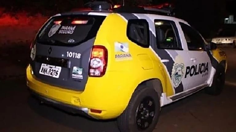 Viatura da Polícia Militar durante atendimento de ocorrência