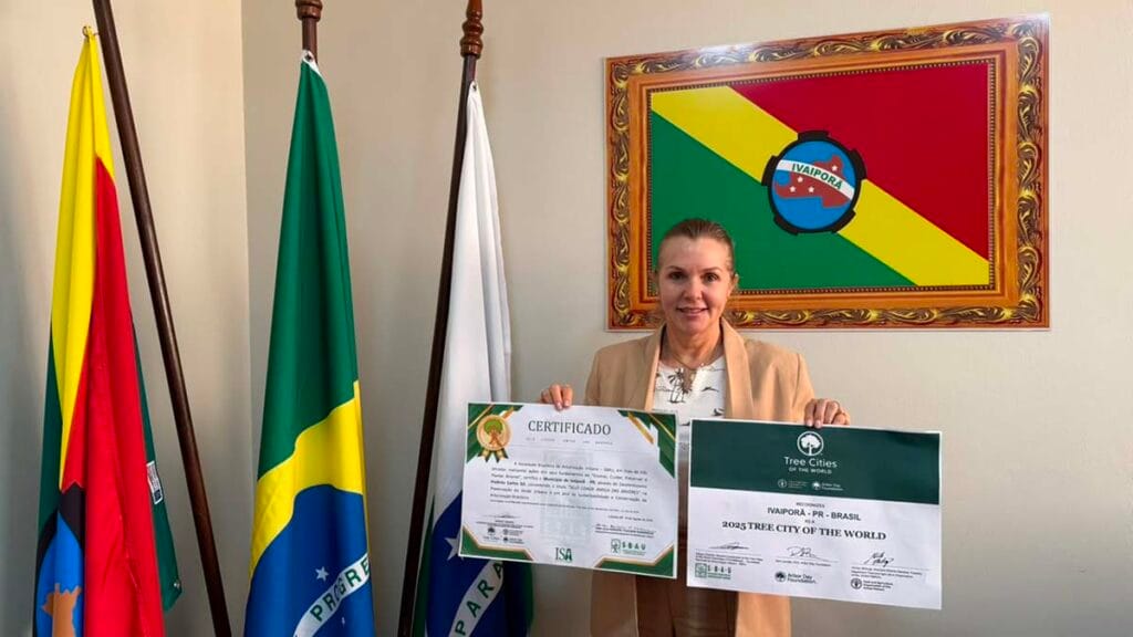 Ivaiporã recebe pela quarta vez o reconhecimento Cidade Árvore do Mundo