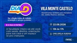 Dia D Fatec oferece atendimentos gratuitos aos moradores da Vila Monte Castelo, em Ivaiporã, no dia 22 de agosto