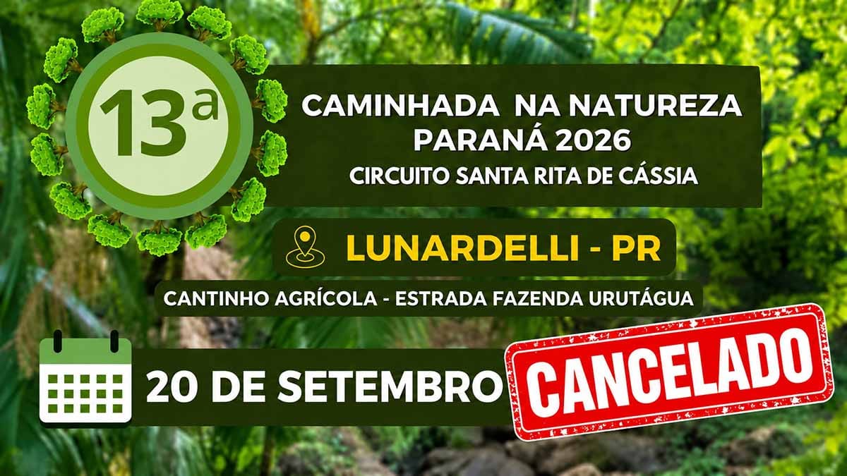 3ª Caminhada na Natureza Circuito Santa Rita de Cássia em Lunardelli