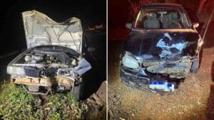Dois carros envolvidos em colisão frontal na PR-650 em São João do Ivaí