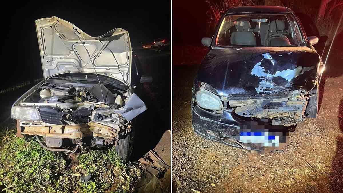 Dois carros envolvidos em colisão frontal na PR-650 em São João do Ivaí