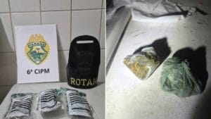 Maconha apreendida pela Polícia Militar durante ação no Jardim Alto da Glória, em Ivaiporã