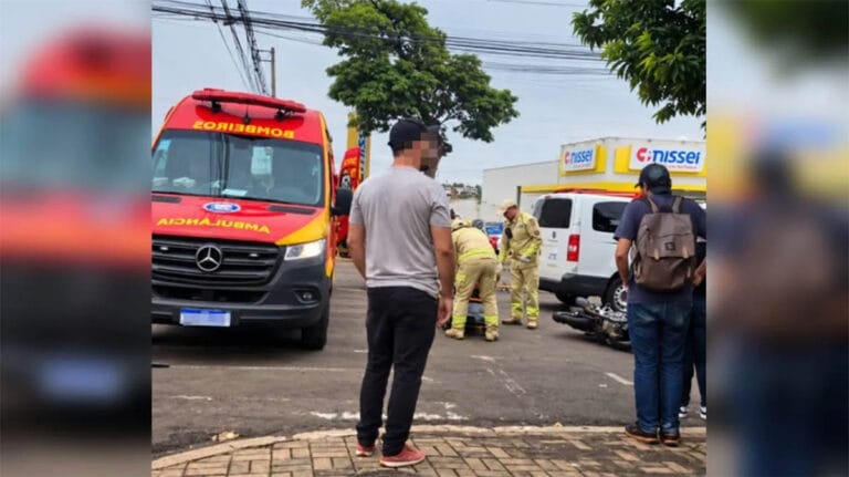 Motocicleta envolvida em colisão com van em Ivaiporã