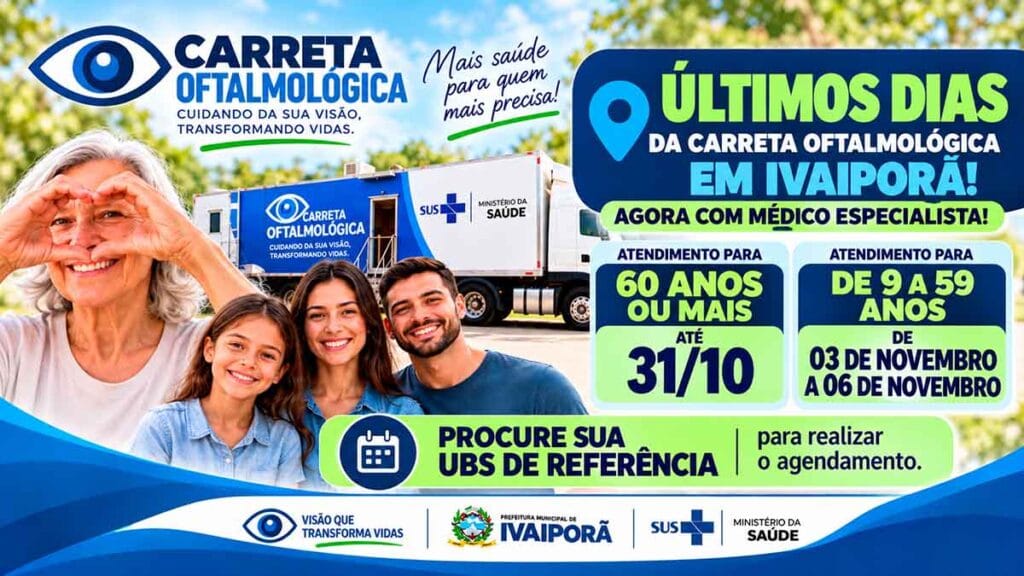 Carreta Oftalmológica realiza atendimentos de saúde ocular em Ivaiporã.