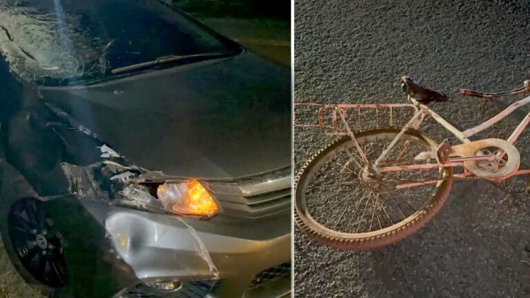 Acidente com ciclista na rodovia PR-444, em Arapongas, no Paraná