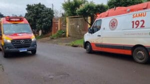 Atendimento de emergência após afogamento em tanque de peixes em Cascavel.
