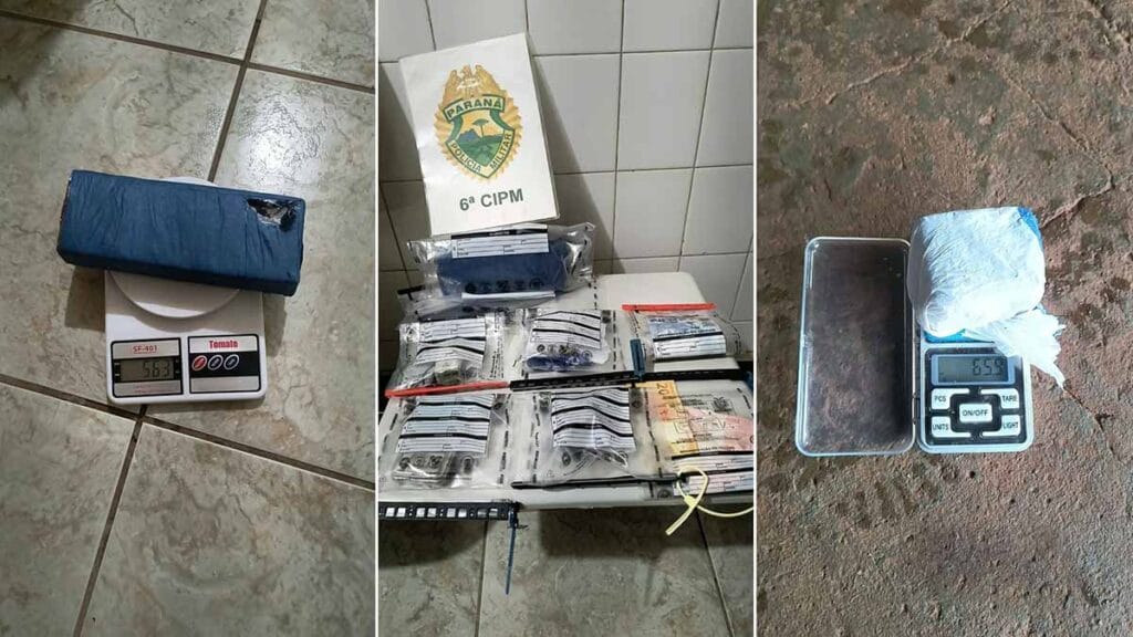 Rotam prende dois homens e apreende 711 gramas de maconha em Ivaiporã Polícia Militar apreende objetos e dinheiro durante ocorrência policial no Vale do Ivaí.