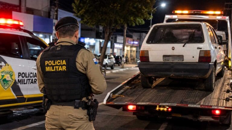 iat Uno foi removido para o pátio após abordagem da Polícia Militar