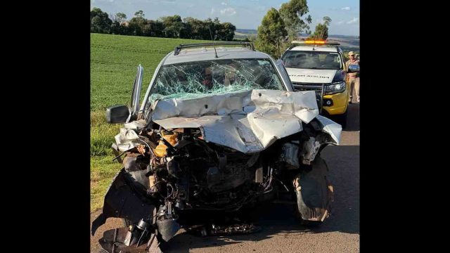 Ford Ecosport bateu na traseira de um caminhão/ Foto: PRE