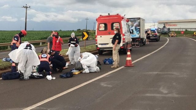 Motociclista tem trauma de crânio em acidente na PR-444