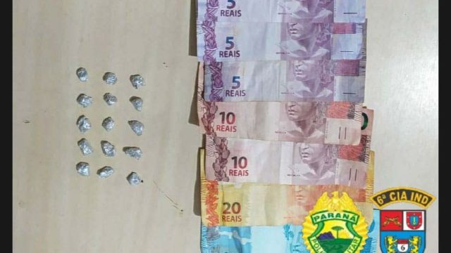 Suspeito de tráfico em Ivaiporã é preso com 15 pedras de crack