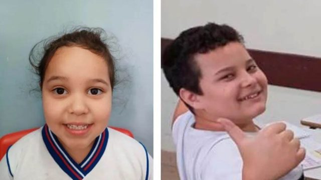 Helena Kuhm Oliveira de Lima, de 6 anos, e Nickolas Henrique de Oliveira Santos, 12 anos / Foto: Arquivo pessoal