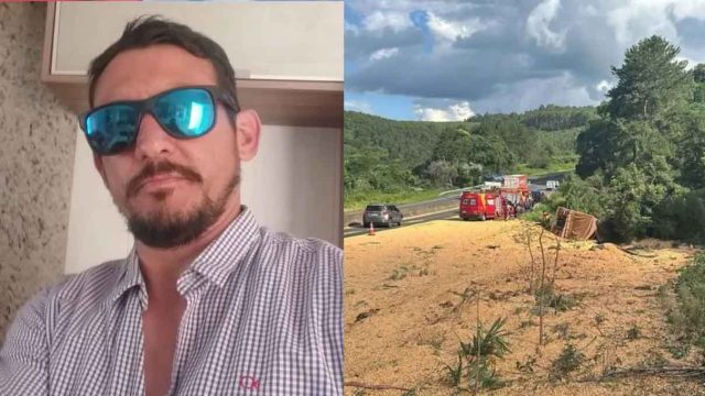 Leandro-Kiste-dirigia-um-caminhao-que-tombou-na-BR-376 Leandro Kiste dirigia um caminhão que tombou na BR-376 / Foto: Redes Sociais