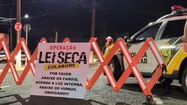 Lei Seca placa Imagem ilustrativa / Foto: PMPR