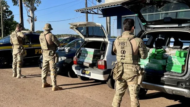 Maconha gourmet estava em um Fiat Palio / Foto: PRF